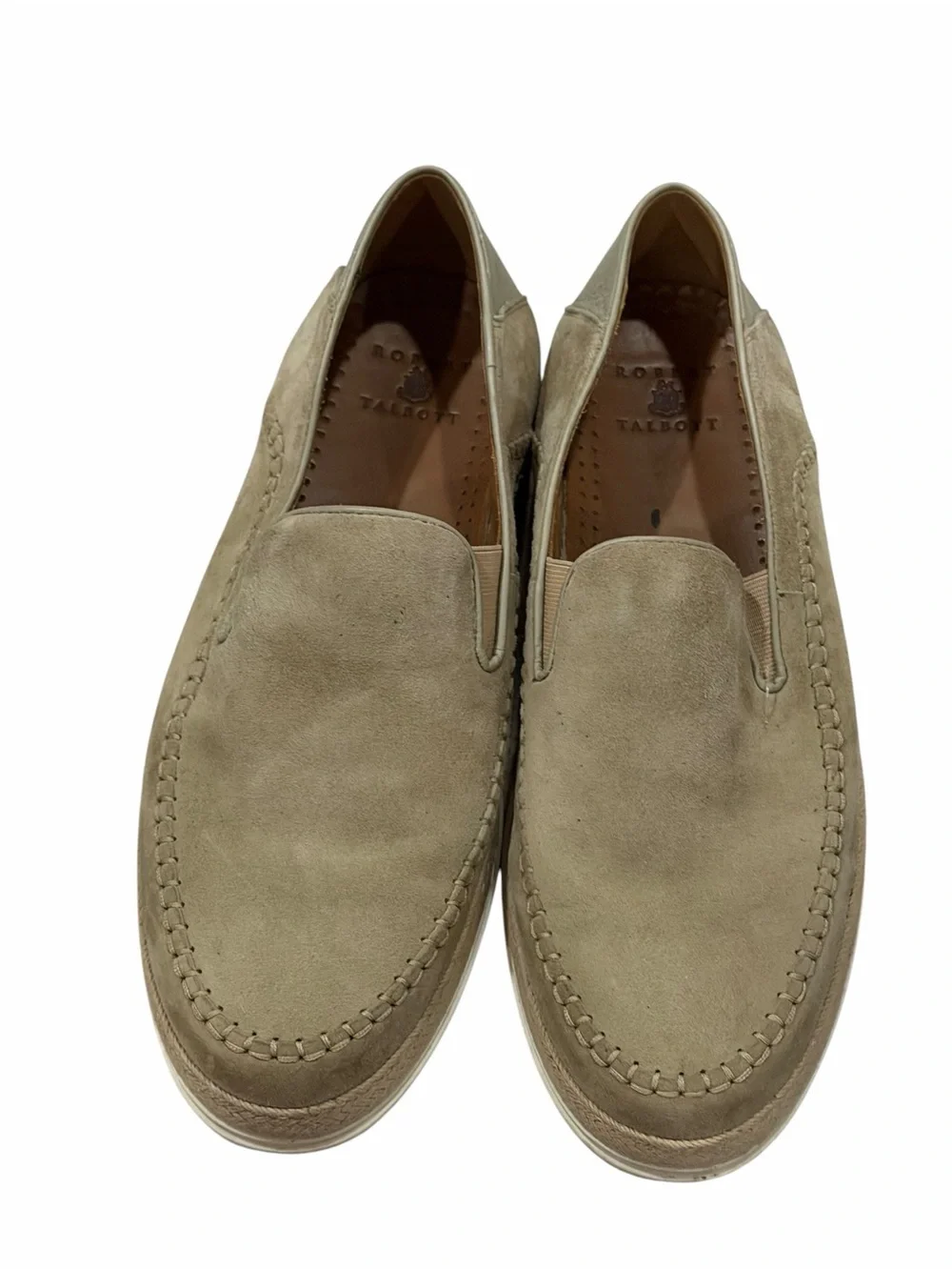 Robert Talbott Men's Size 7 Beige Leather Mason Slip on Loafers S6